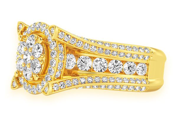 Mosaic Cluster Diamond Ring 14k Solid Gold 3.35ctw