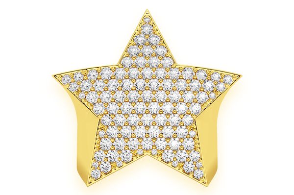 Star Signet Ring 14k Solid Gold 2.25ctw