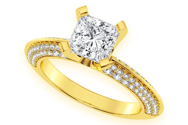 Kifey - 1.00ct Princess Cut Solitaire - Knife Edge - Diamond Engagement Ring - All Natural