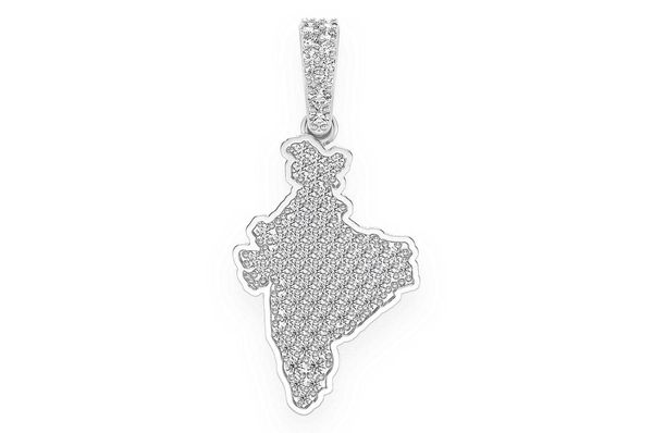  India Country Diamond Pendant 14k Solid Gold 0.33ctw