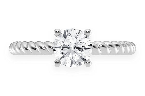 0.75ct Round Solitaire - Twist Band - Diamond Engagement Ring - All Natural