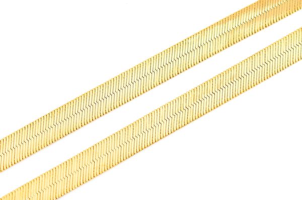 6.5MM Herringbone 14k Solid Gold Chain