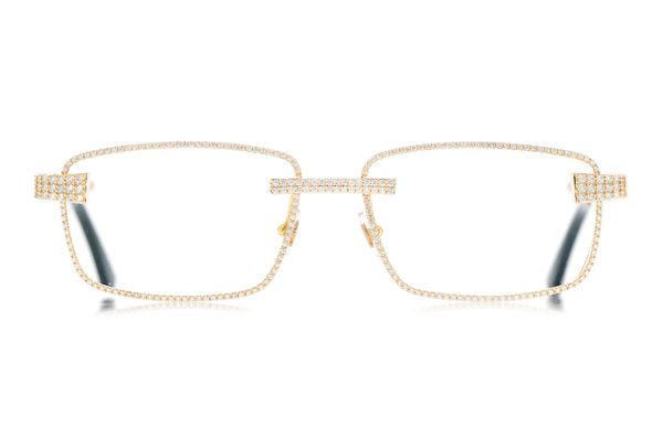 Cartier Glasses Iced Out Diamond Rims - 4.35ctw - Yellow Gold