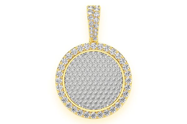 Circle Medallion Diamond Pendant 14k Solid Gold 2.00ctw