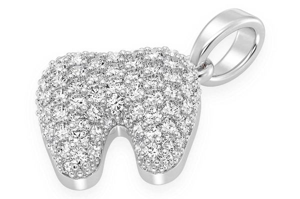 Dentist Diamond Tooth Pendant 14k Solid Gold .50ctw