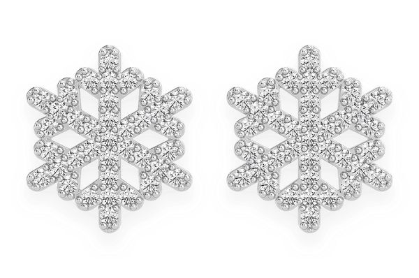 Snowflake Stud Earrings 14k Solid Gold 0.20ctw