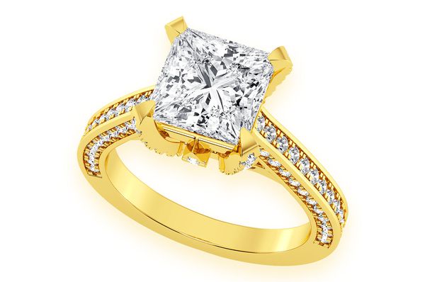 Chant - 2.00ct Princess Cut Solitaire - Diamond Engagement Ring - All Natural