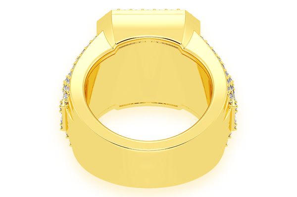 Baguette Double Halo Diamond Ring 14k Solid Gold 3.50ctw