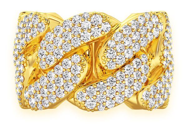 Super Miami Cuban Diamond Ring 14k Solid Gold 2.75ctw