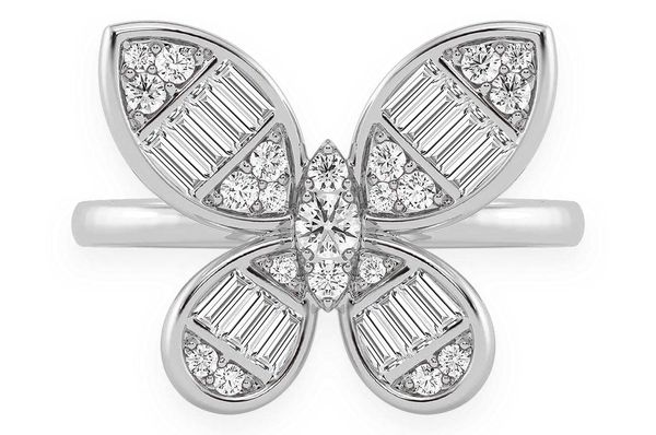 Butterfly Diamond Ring 14k Solid Gold 0.70ctw