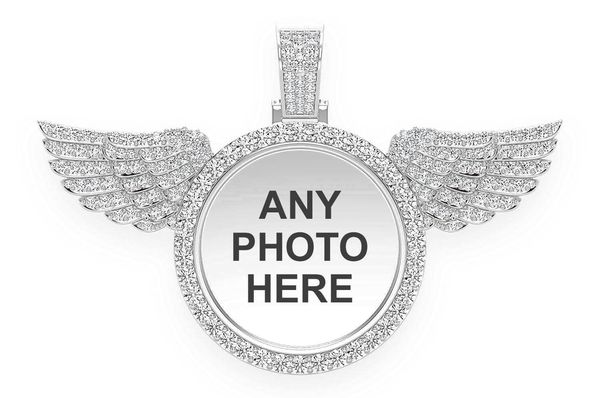 Winged Picture Diamond Pendant 14k Solid Gold 6.33ctw