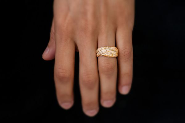 Twisted Diamond Ring 14k Solid Gold 1.50ctw 