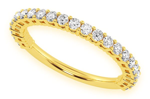 One Row Round Diamond Band 14k Solid Gold 0.50ctw