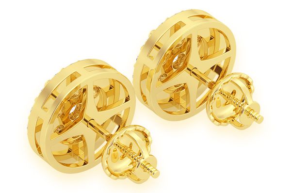 Halo Flower Diamond Earrings 14k Solid Gold 2.00ctw