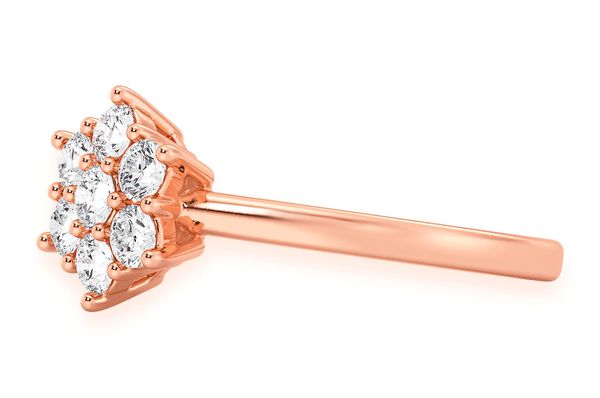 Flower Diamond Ring 14k Solid Gold 0.50ctw