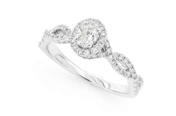 .30ct Oval Solitaire - Halo Twist Diamond - Diamond Engagement Ring - All Natural