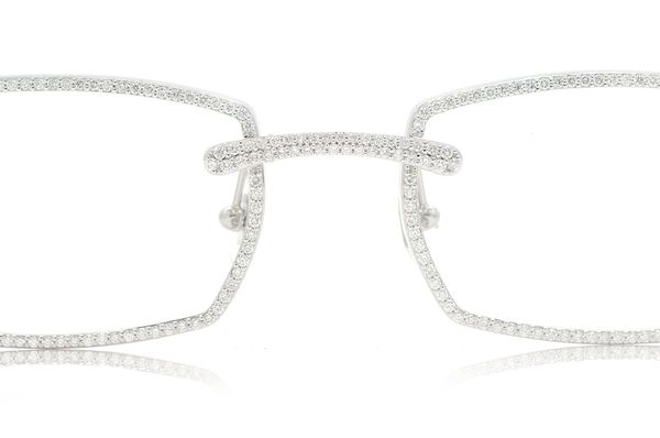 Cartier Glasses Iced Out Diamond Rims - 2.85ctw - White Gold