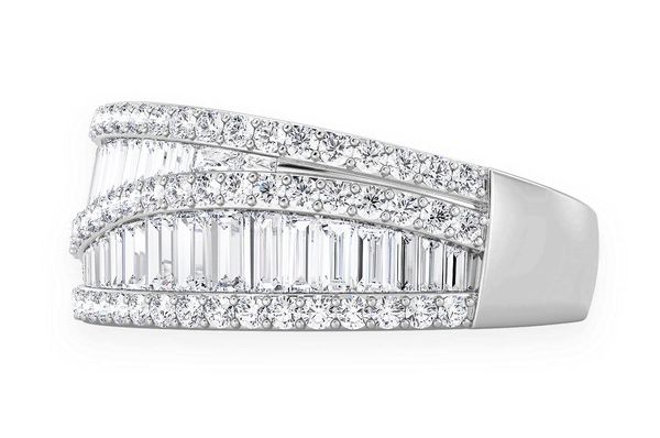 Split Baguette Diamond Ring 14k Solid Gold 1.60ctw