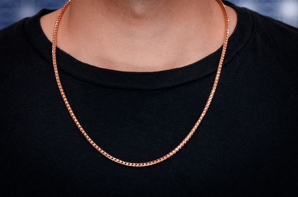 3.5MM Franco 14k Solid Gold Chain