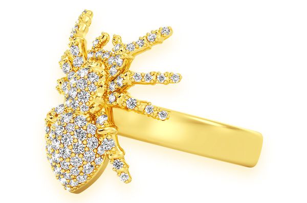 Spider Diamond Ring 14k Solid Gold 0.60ctw