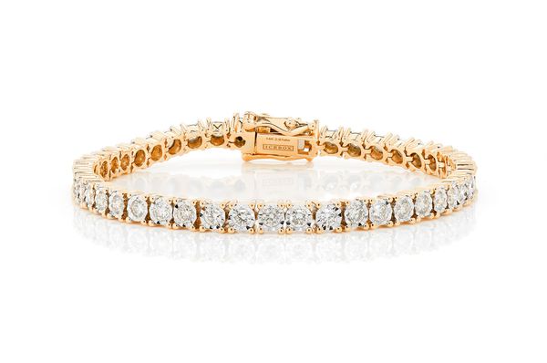9pt Miracle Set Diamond Tennis Bracelet 14k Solid Gold 4.50ctw