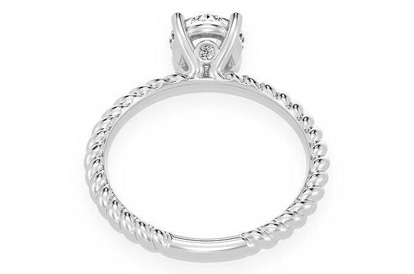 1.00ct Round Twist Band Solitaire Ring 14k - All Natural Vs Diamonds