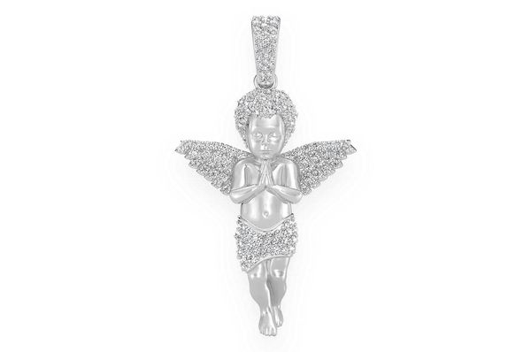 Praying Angel Diamond Pendant 14k Solid Gold .50ctw