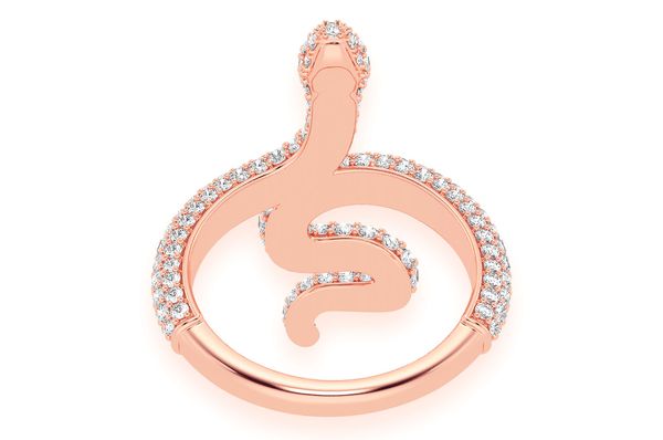 Wrapped Snake Diamond Ring 14k Solid Gold 2.00ctw