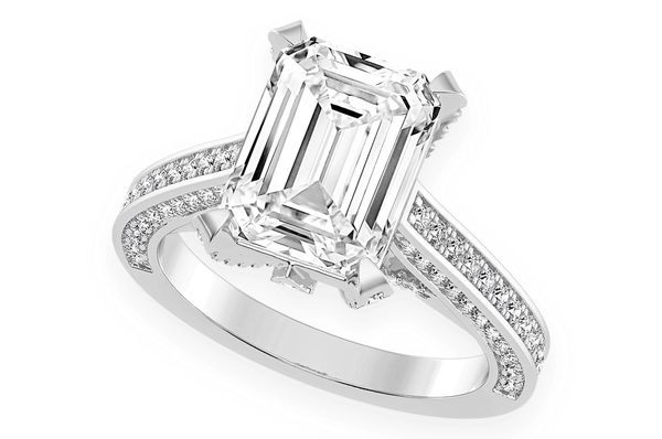 Chant - 3.00ct Emerald Cut Solitaire - Knife Edge - Diamond Engagement Ring - All Natural