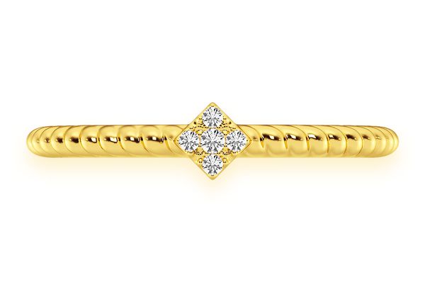 Five Stone Diamond Ring 14k Solid Gold 0.02ctw