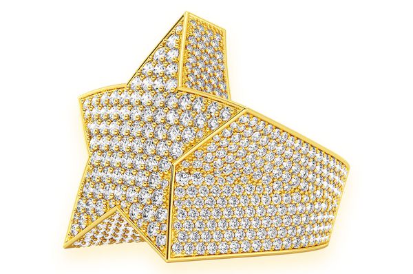 Super Star Diamond Ring 14k Solid Gold 7.25ctw
