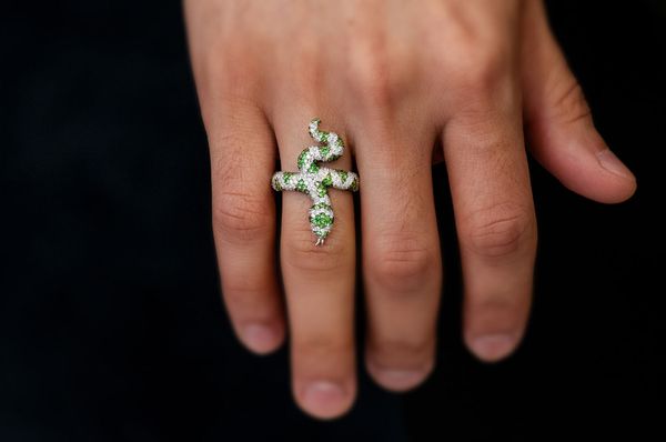 Snake Emerald & Diamond Ring 14k Solid Gold 2.25ctw 