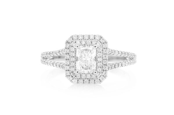 .75ct Radiant Solitaire - Double Halo - Diamond Engagement Ring - All Natural