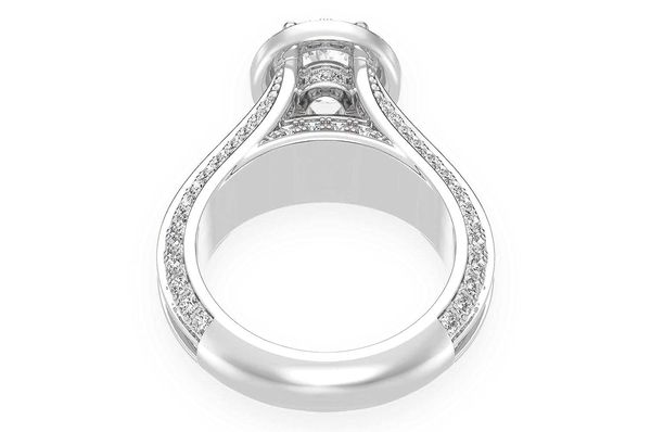 Monst - 1.00ct Oval Solitaire - Three Row Graduated Split Halo - Diamond Engagement Ring - All Natural Vs Diamonds