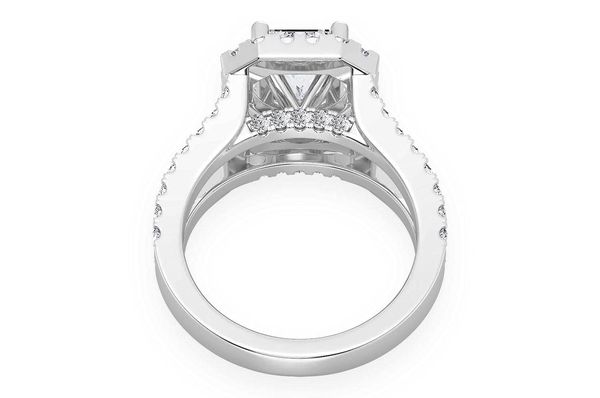 Sphinx - 2.00ct Emerald Cut Solitaire - Split Shank Halo - Diamond Engagement Ring - All Natural