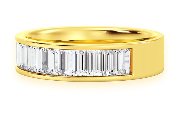 Baguette Channel Diamond Band 14k Solid Gold 1.50ctw