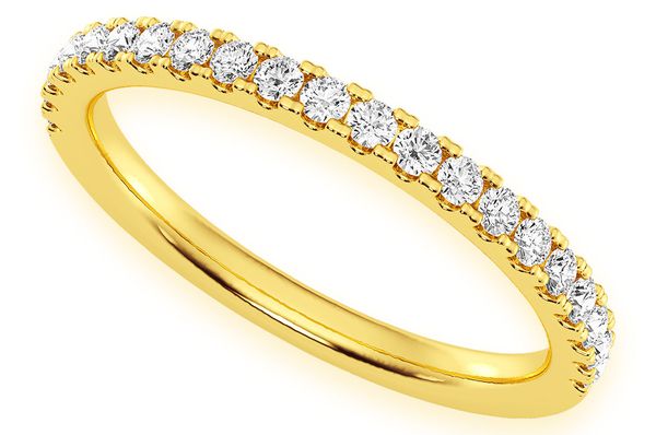 One Row Diamond Band 14k Solid Gold 0.25ctw