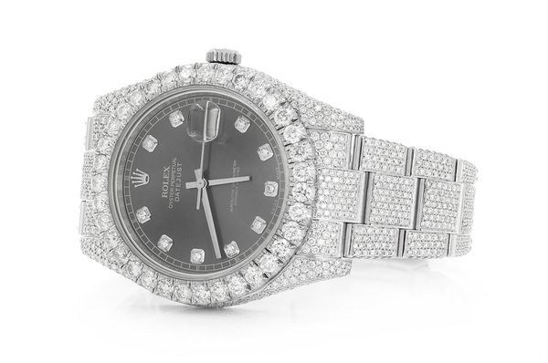 Rolex Datejust 41MM Steel (116300) - 18.50ctw Fully Iced Out