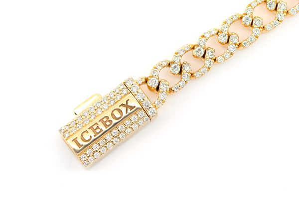 6MM Elongated Miami Cuban Diamond Bracelet 14k Solid Gold 3.75ctw