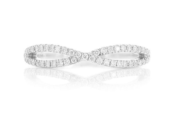 Infinity Crossover Diamond Band 14k Solid Gold 0.25ctw