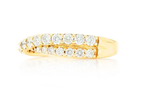 Infinity Crossover Diamond Band 14k Solid Gold 1.00ctw