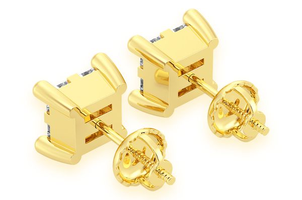 0.75ctw Quad Stud Diamond Earrings 14k Solid Gold 