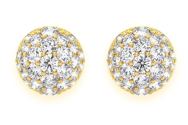 Dome Diamond Earrings 14k Solid Gold 0.45ctw