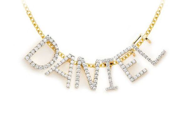 Letters & Numbers Diamond Pendant 14k Solid Gold .10ctw