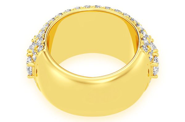 Five Row Diamond Ring 14k Solid Gold 5.25ctw 