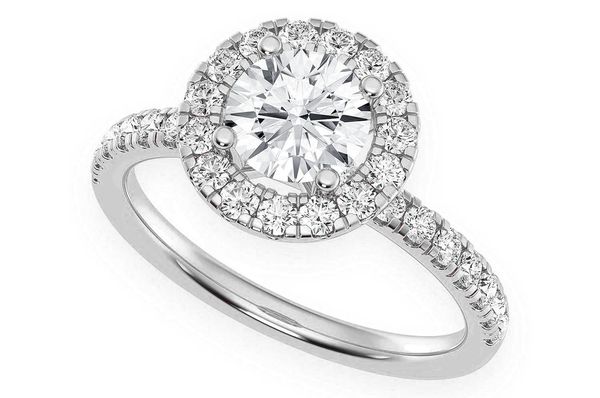 Thav - .75ct Round - Scallop Halo One Row- Diamond Engagement Ring - All Natural