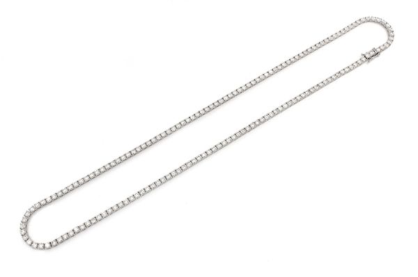  12pt Prong Set Diamond Tennis Necklace 14k Solid Gold 20.00ctw