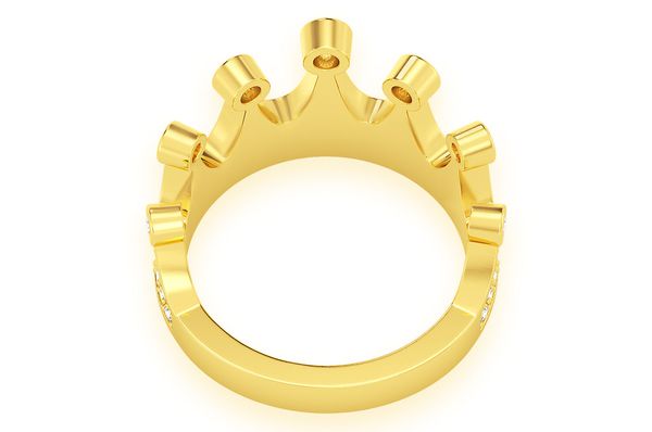 Crown Diamond Ring 14k Solid Gold 0.70ctw