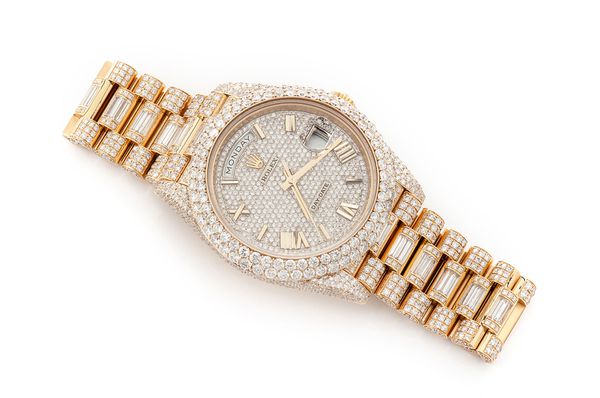 Rolex Day Date 40MM 18k Yellow Gold (228238) - 19.50ctw Fully Iced Out