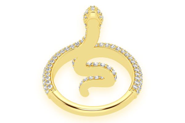 Wrapped Snake Diamond Ring 14k Solid Gold 2.00ctw
